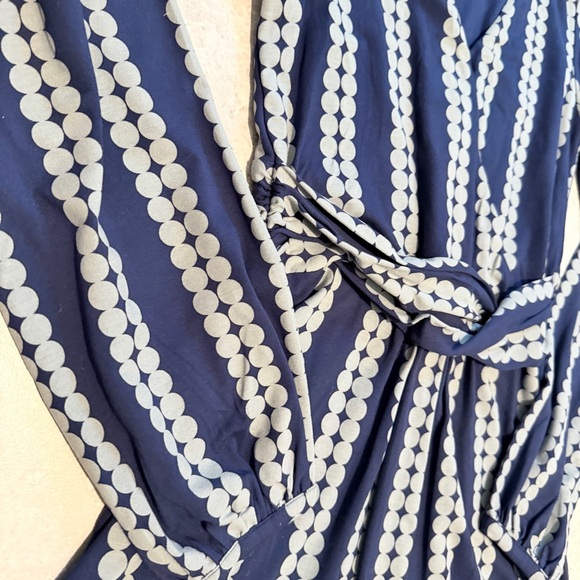 Boden Navy Blue Polka Dot Stripe Wrap Dress | US 2 / UK 6 | Like New - Picture 3 of 9